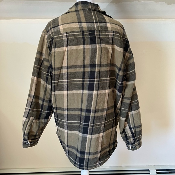 Men’s Club Room Green Plaid Fleece Lined Shirt Jacket size Large - Picture 4 of 6